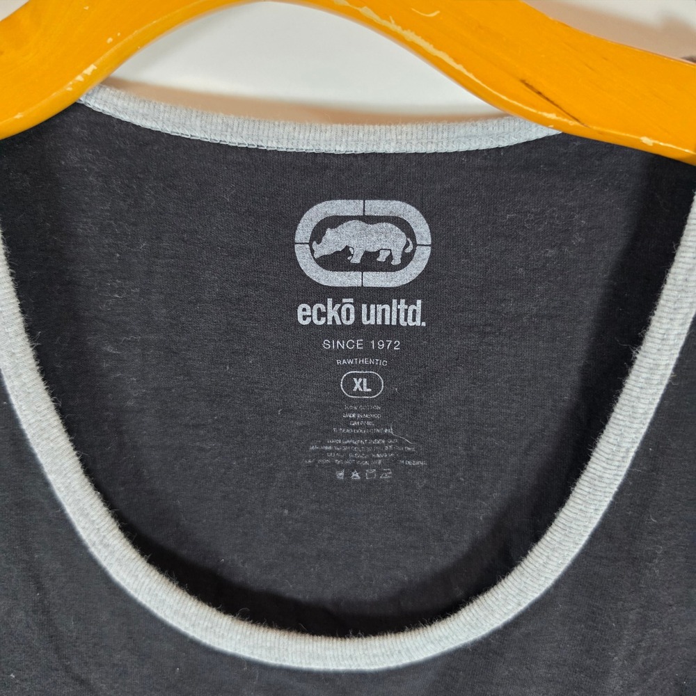 Ecko Unltd Road Kings Tank Top XL Black Rhino Logo Graphic Y2K Streetwear Retro - Picture 3 of 9